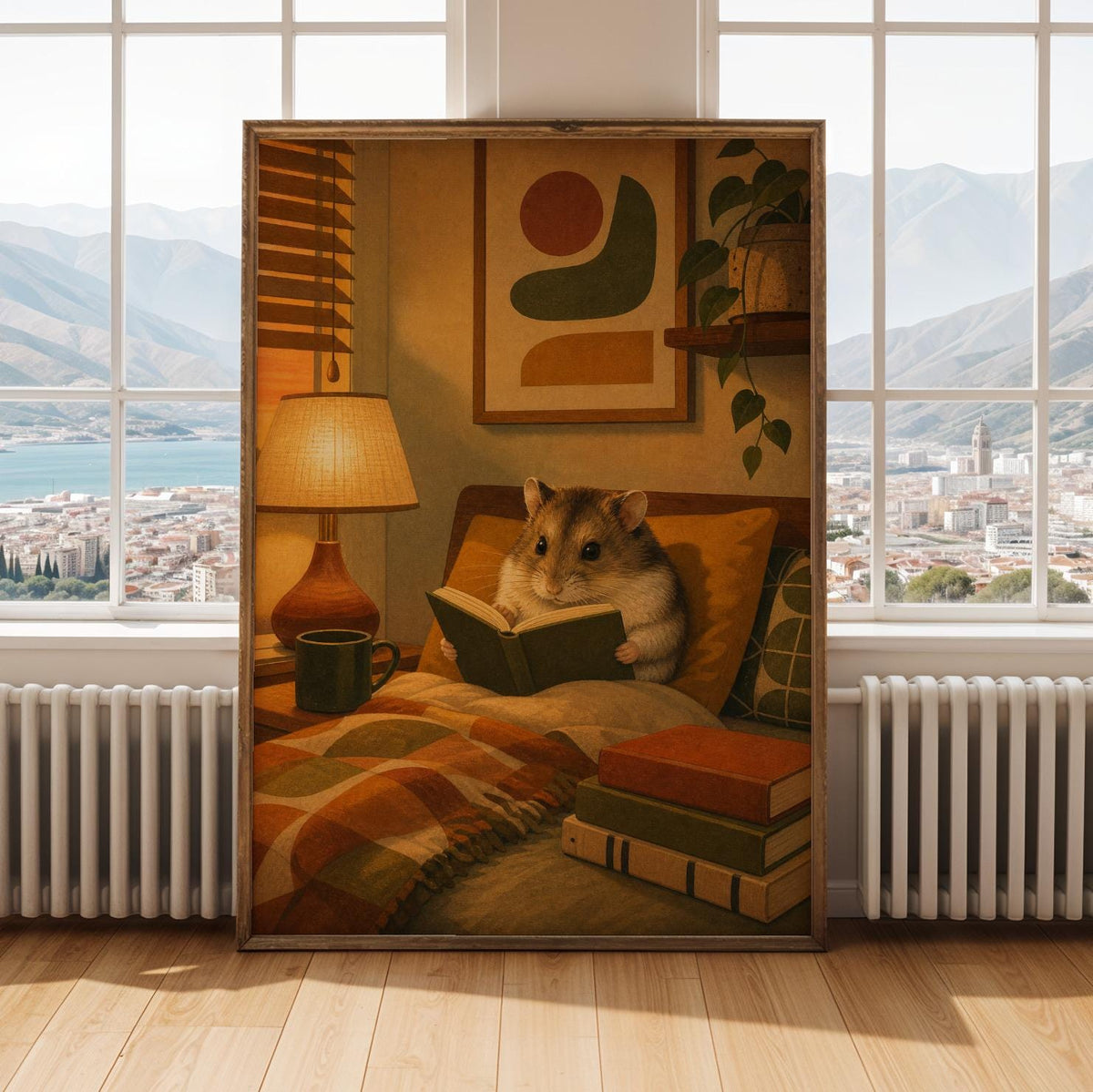 Alternate gallery view of Campbell’s Dwarf Hamster Reading in Armchair Poster.