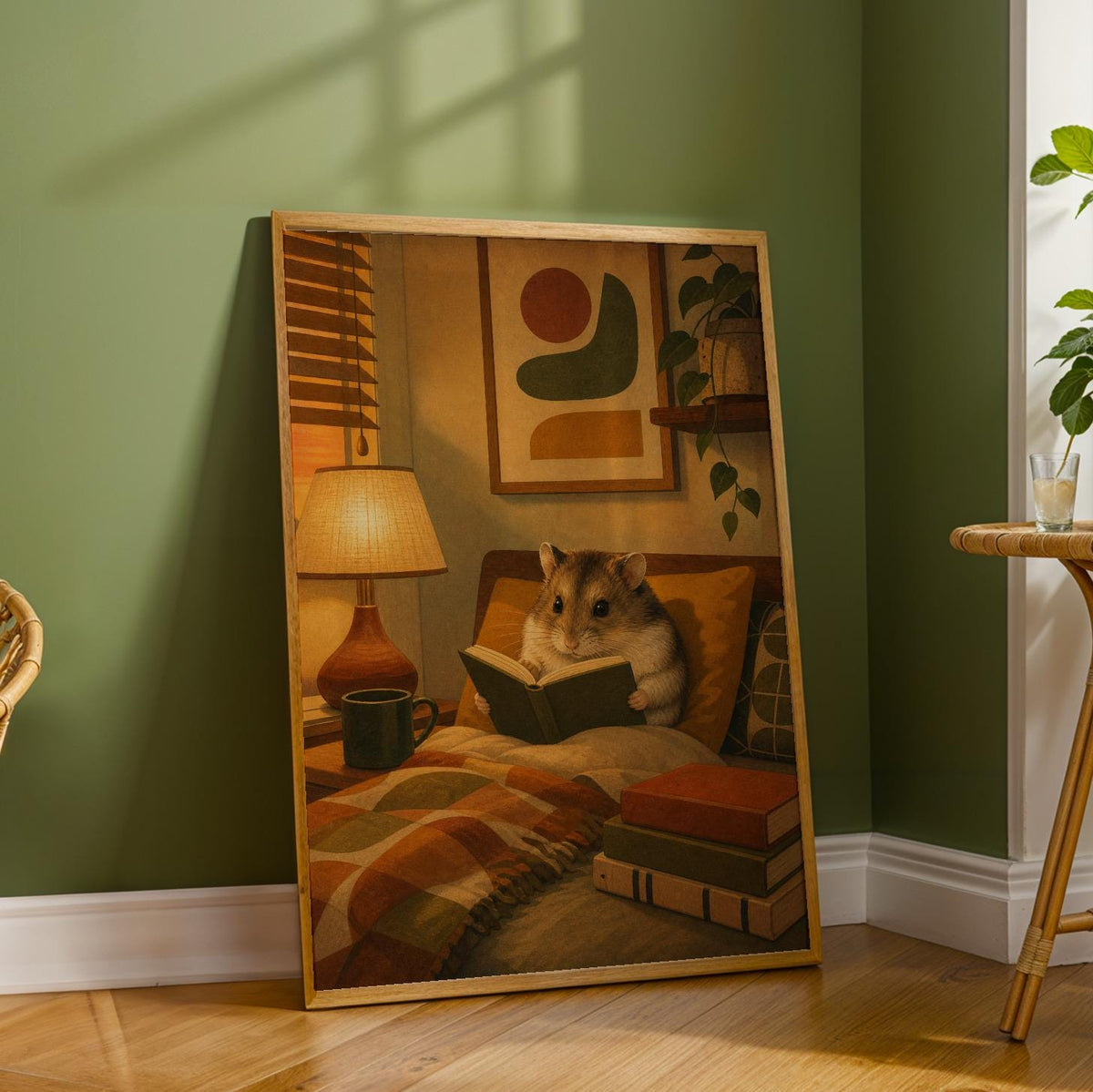 Additional product detail of Campbell’s Dwarf Hamster Reading in Armchair Poster.