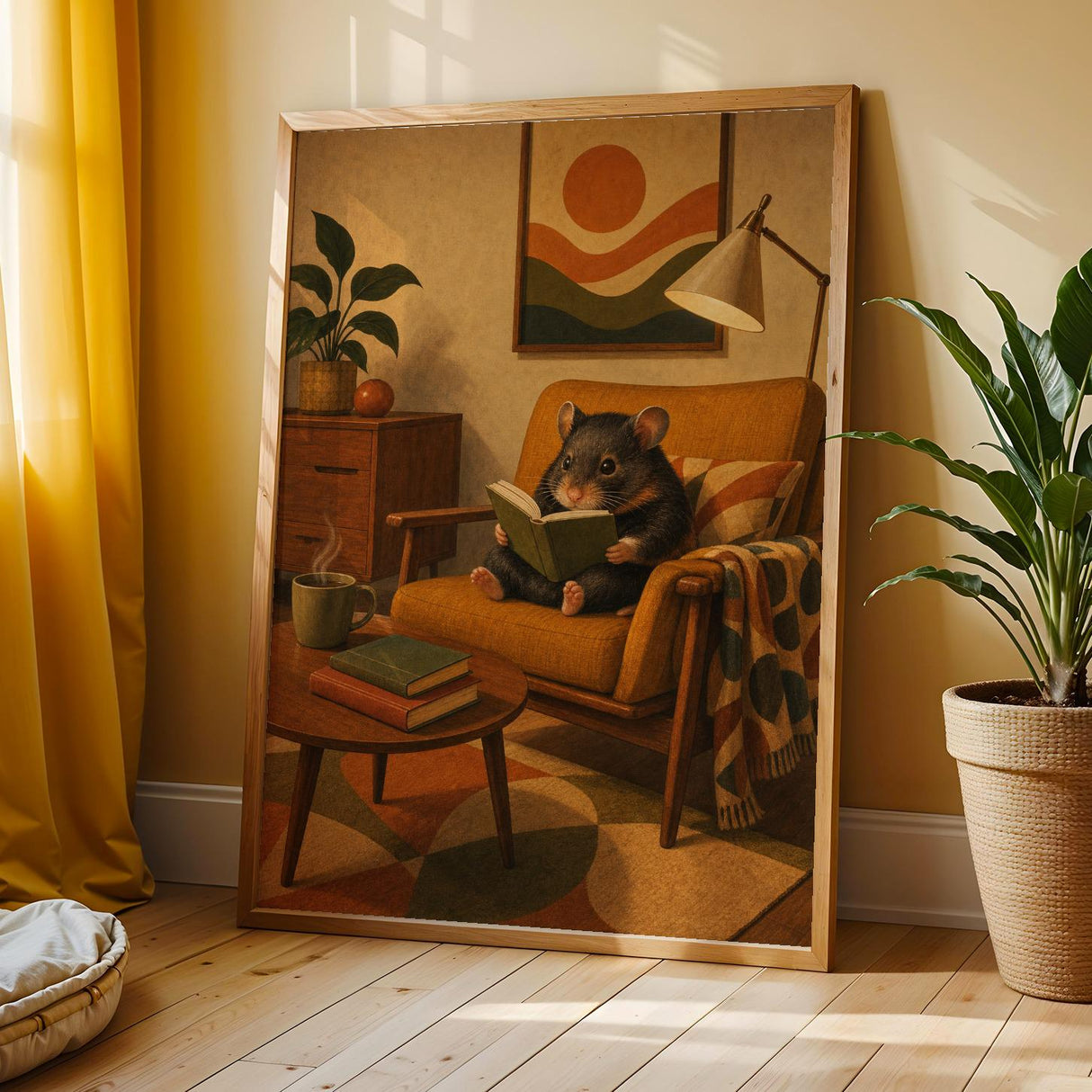 Additional product view of Hamster Reading in Armchair Poster.