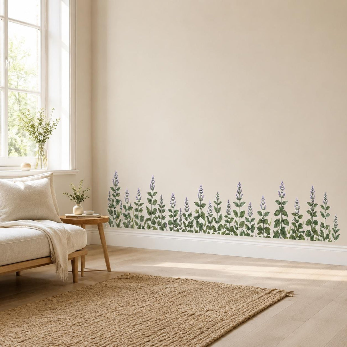 Alternate gallery view of Peppermint Herb Border Wall Vinyl Decal.