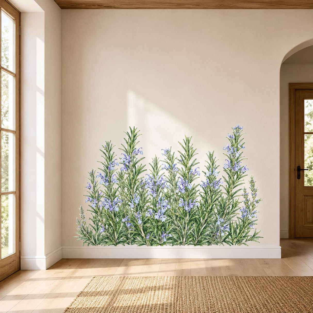 Additional product view of Rosemary Herb Border Wall Vinyl Decal.