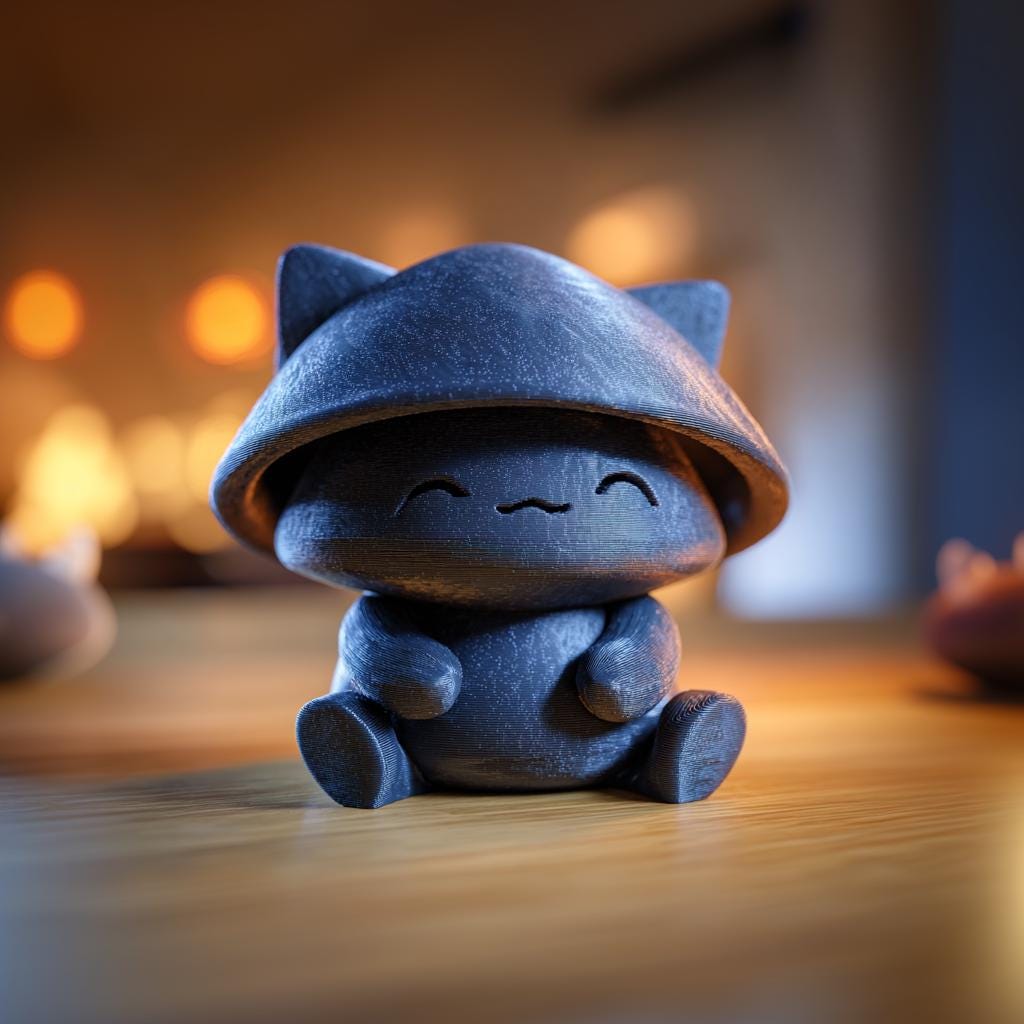 Alternate gallery view of Mushroom Cat Memorial Urn.