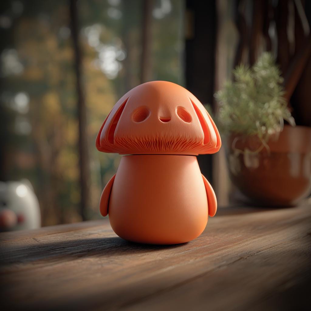 Alternate gallery view of Mushroom Memorial Urn with Lid.