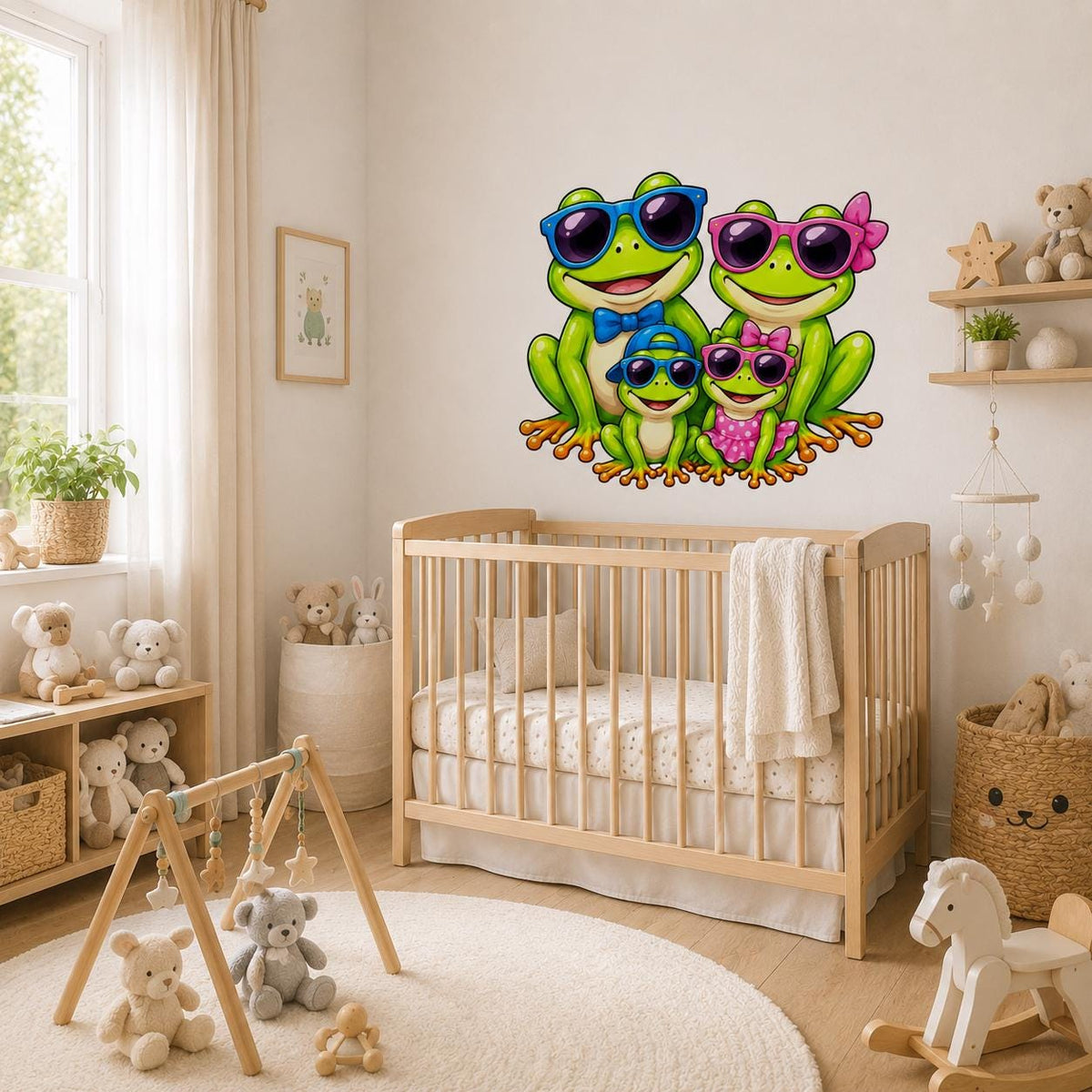 Product detail view of Weird Frog Family Wall Vinyl Decal.
