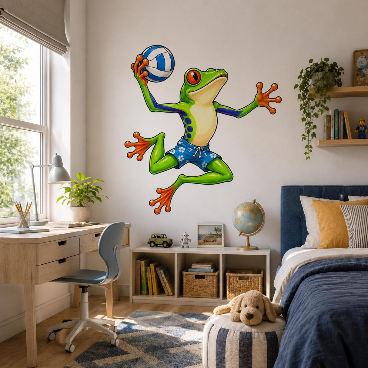 Additional product detail of Weird Volleyball Frog Wall Vinyl Decal.