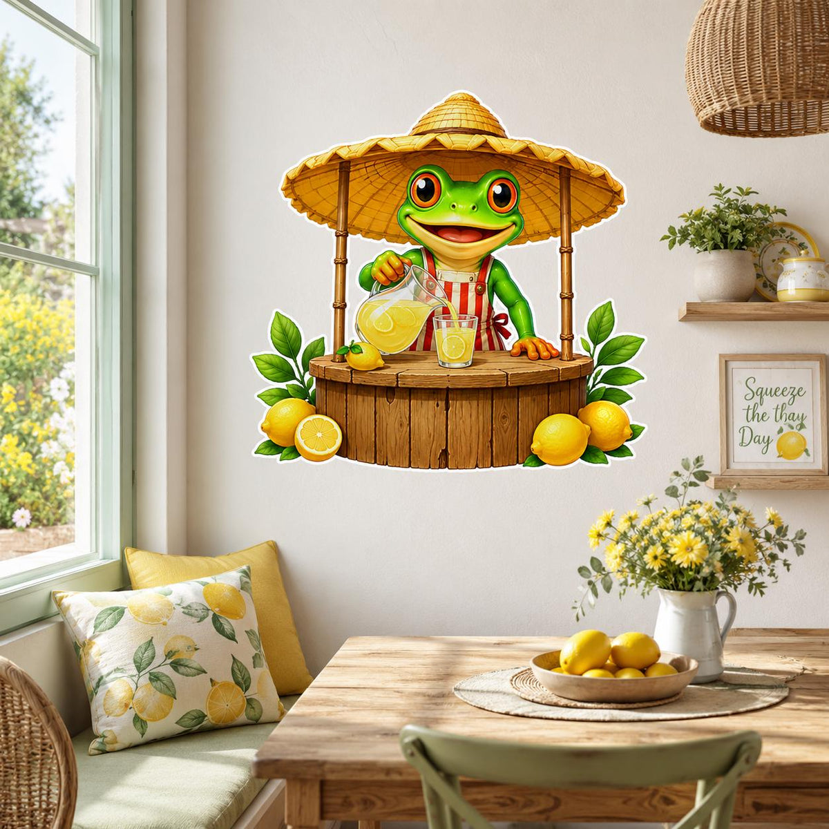 Alternate product view of Weird Lemonade Frog Wall Vinyl Decal.