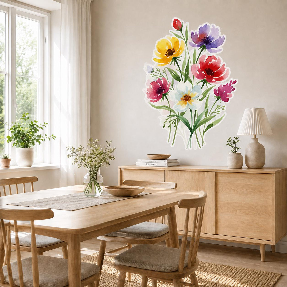 Product gallery view of the colorful wildflower wall decal.