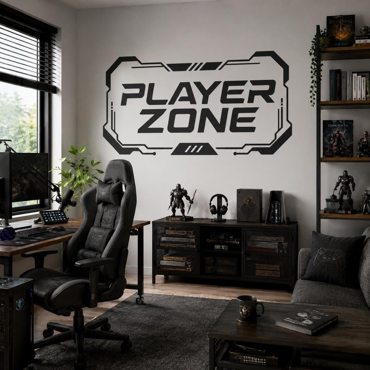 Player Zone gaming wall decal displayed in an interior.