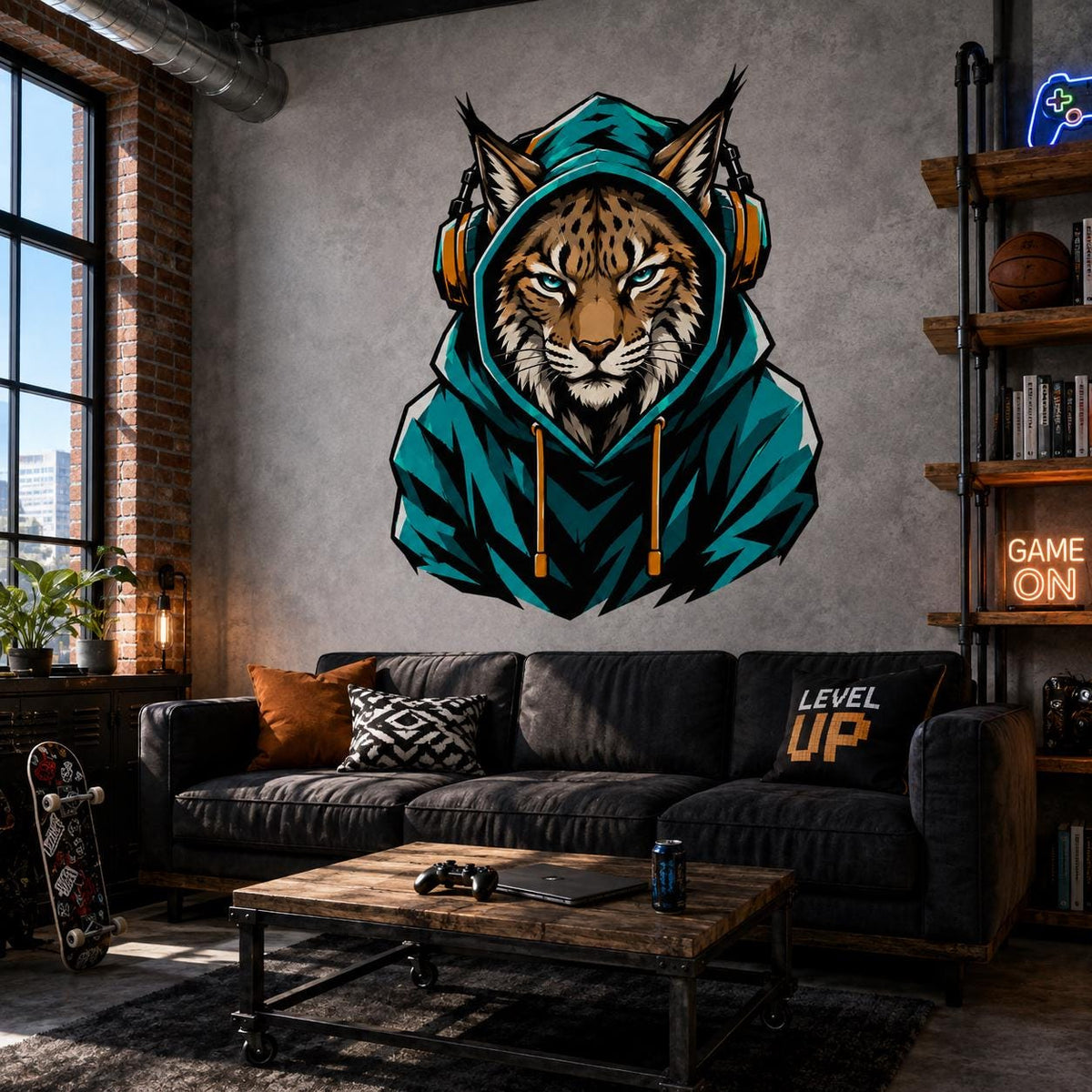 Alternate gallery view of the lynx gamer wall decal.