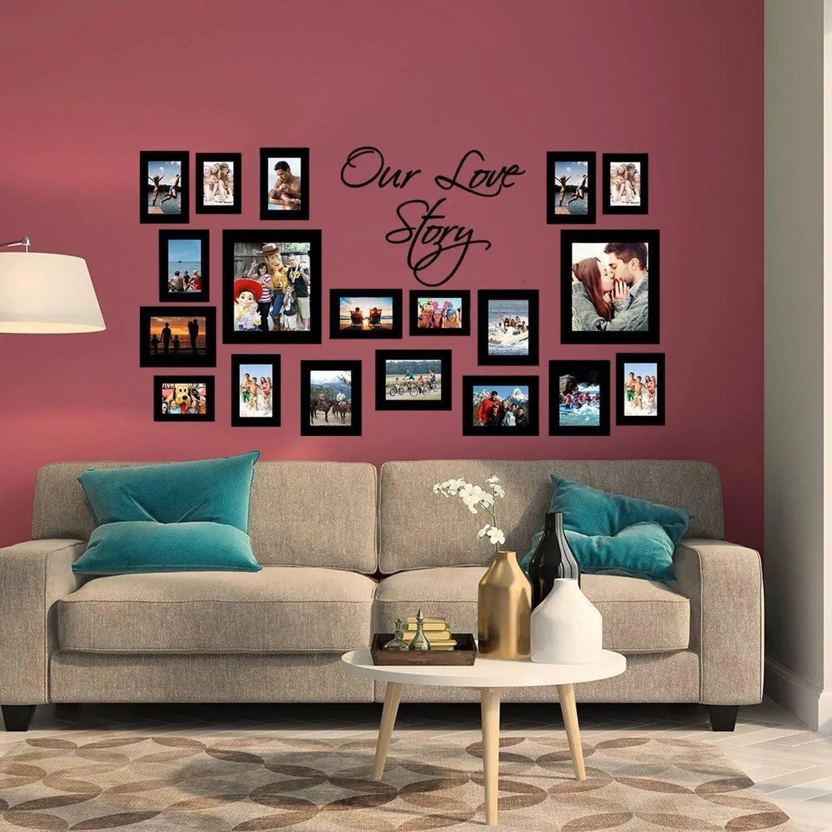 Настенная композиция Our Love Story в современной гостиной