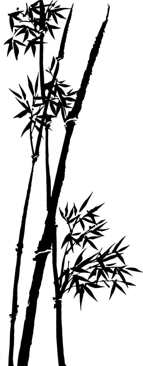 Stylish black bamboo wall art decal.