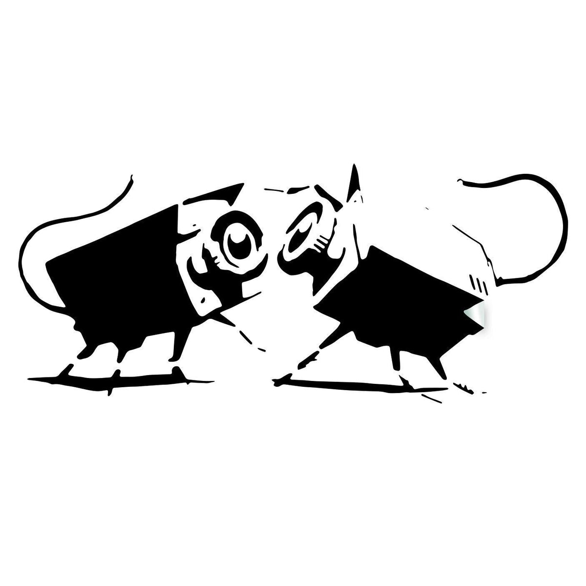 CCTV camera street art wall sticker design with playful character details.