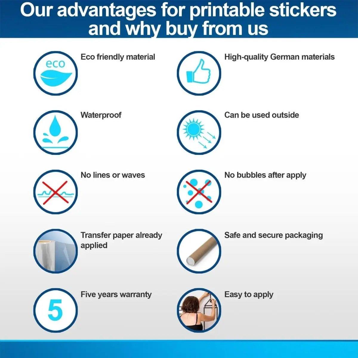 Сравнительная инфографика виниловой наклейки