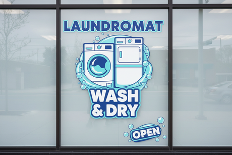 Laundromat and laundry room decal designs