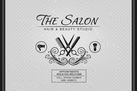 Salon window decal designs