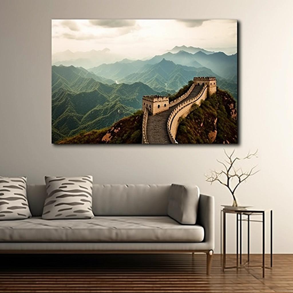Personalized canvas wall art of the Great Wall of China.