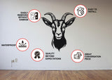 Goat wall sticker decal showcasing installation features.