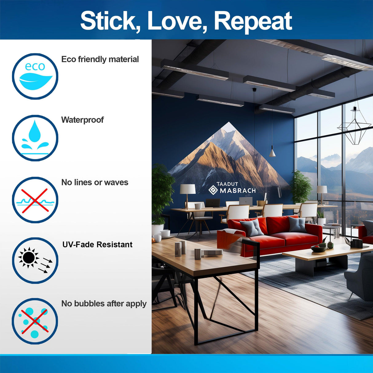 Product features graphic.