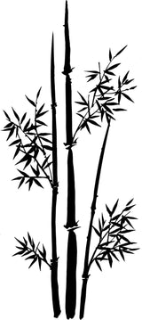 Stylized black bamboo design for wall art.