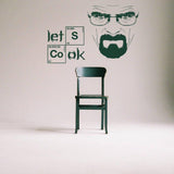 Let's Cook wall sticker with a character silhouette.