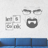 Chemistry-themed Let's Cook wall decal with a character design.