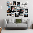 Композиция Family Memories с рамками для фото над диваном