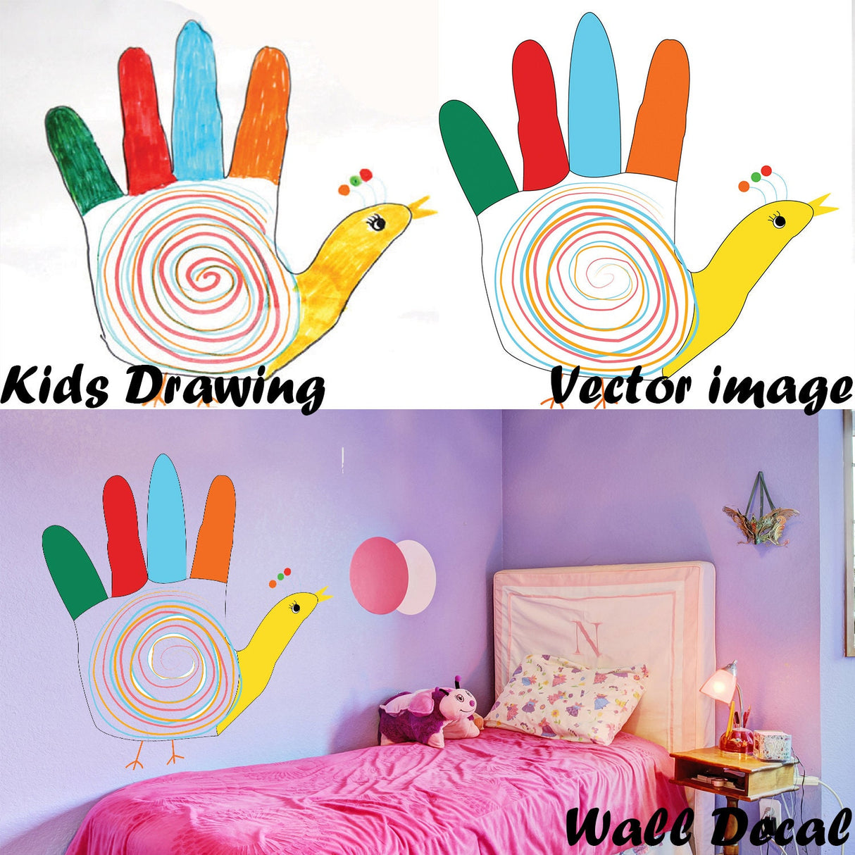 Alternate product view of Custom Drawing Vectorize In Vinyl Sticker.