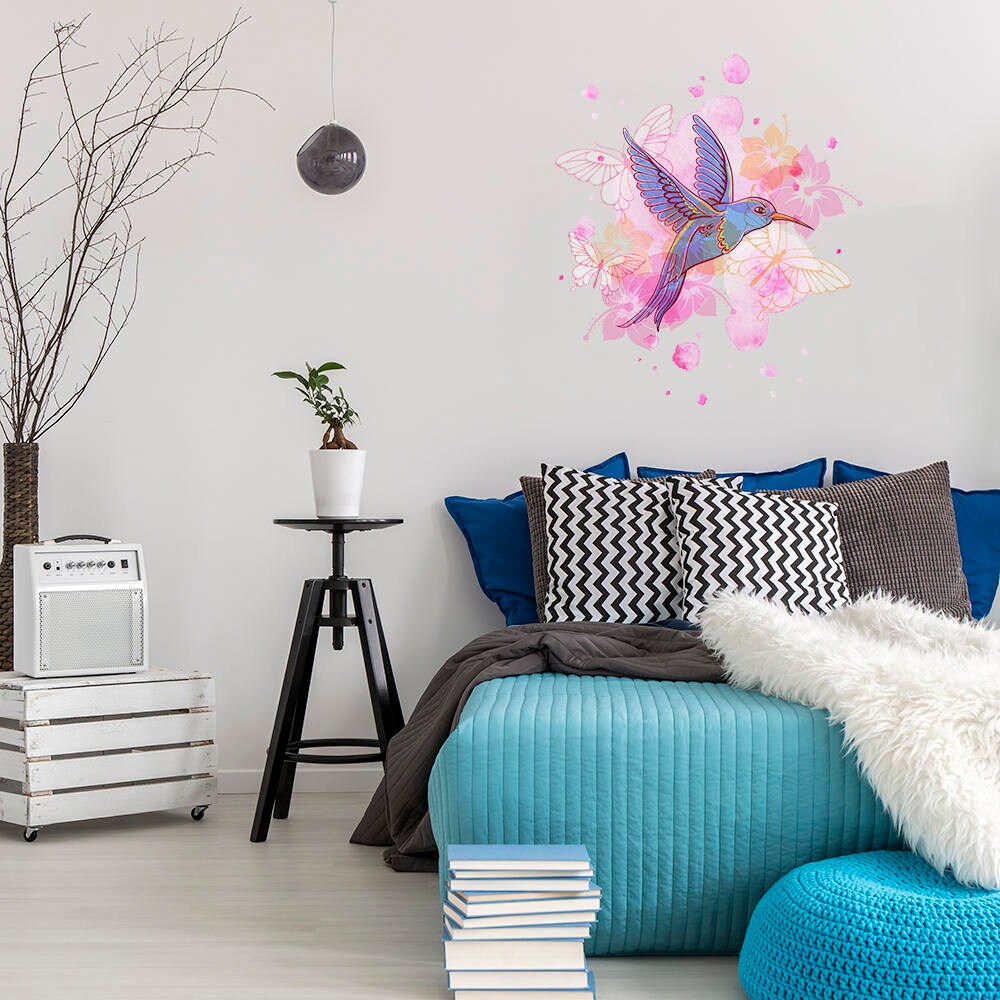 Product presentation view of Hummingbird Wall Vinyl Sticker.
