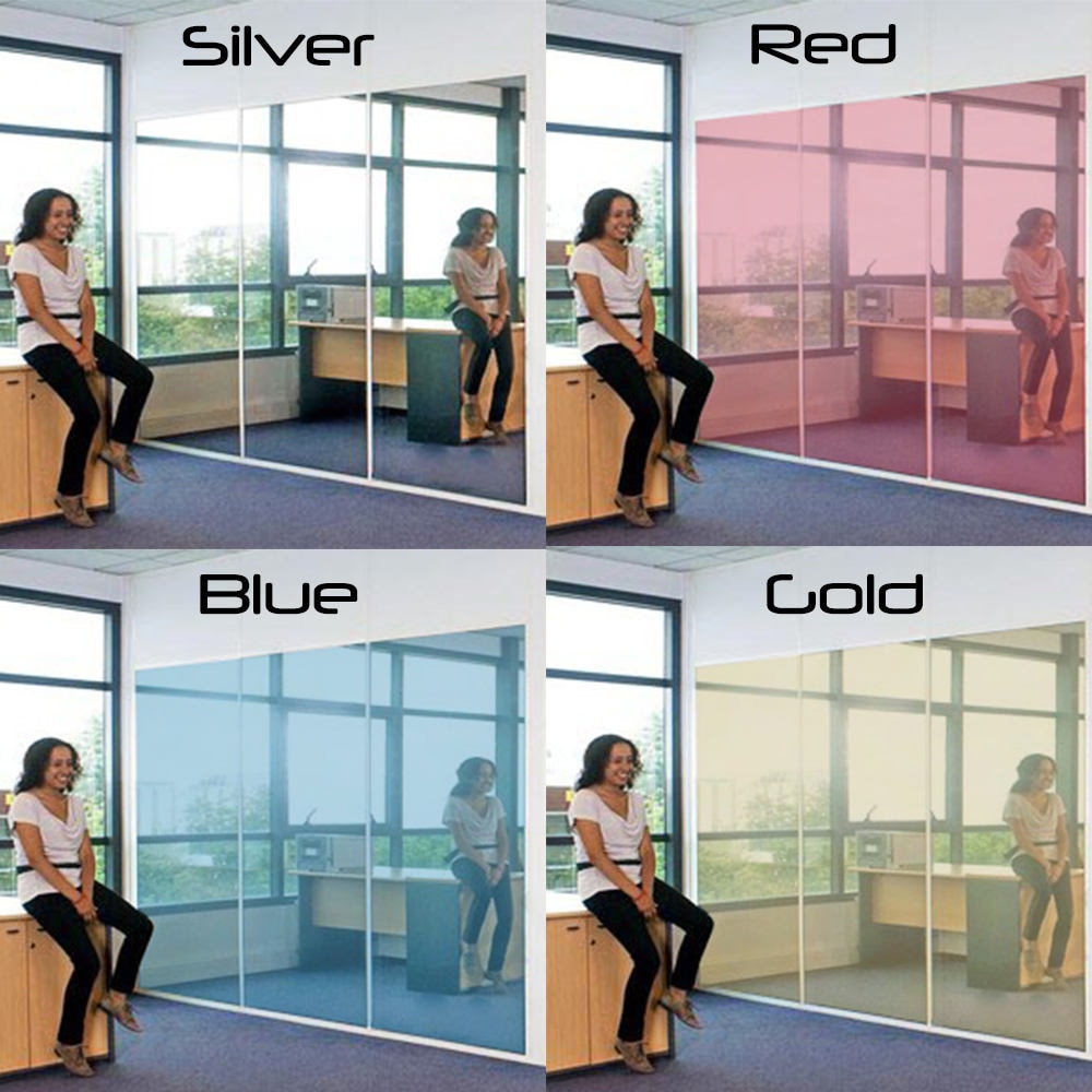 Mirror Privacy Film Window Decal - Compact One Way Vinyl Bathroom Decor Foil Sticker.