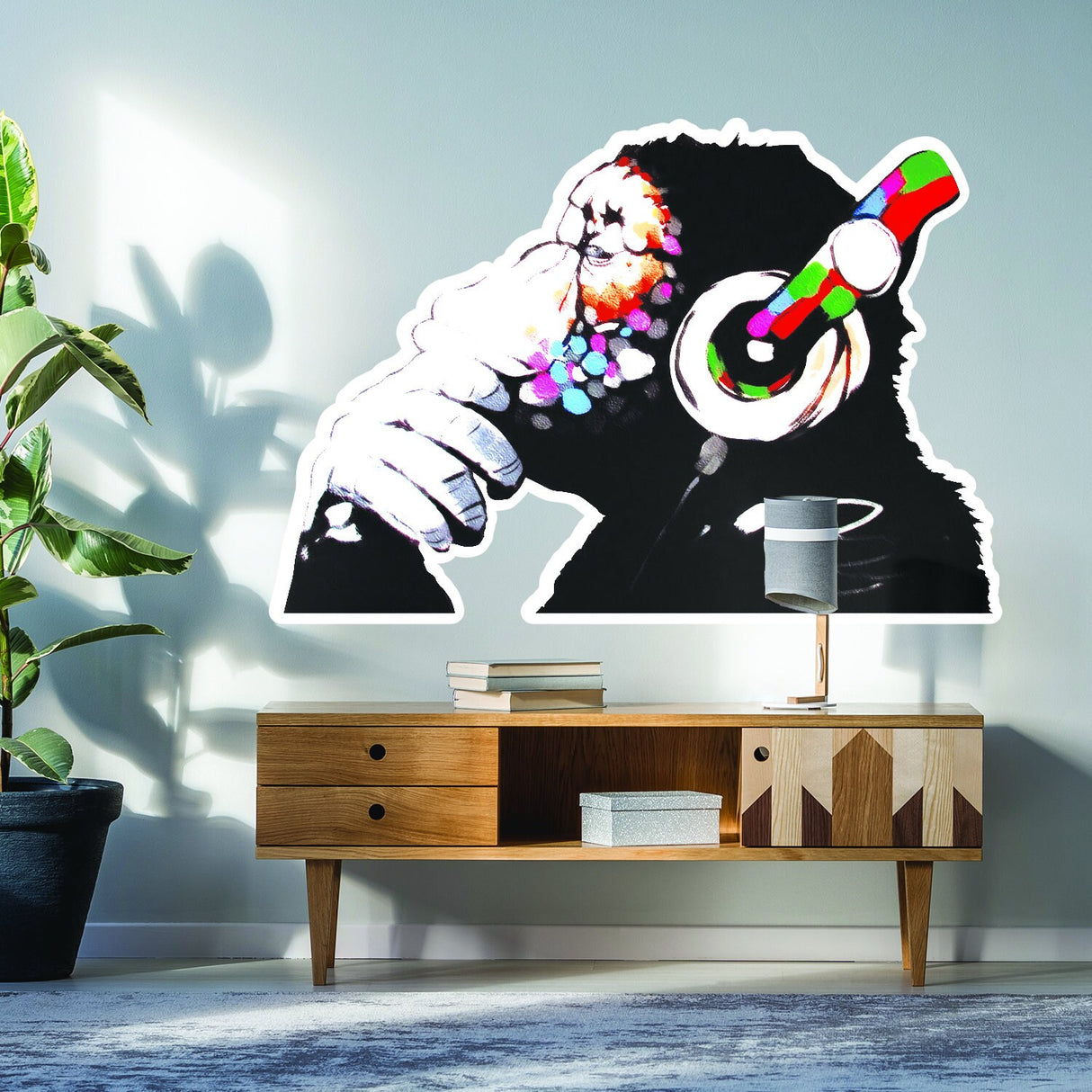 Additional product view of Artist Thinking Monkey Sticker.