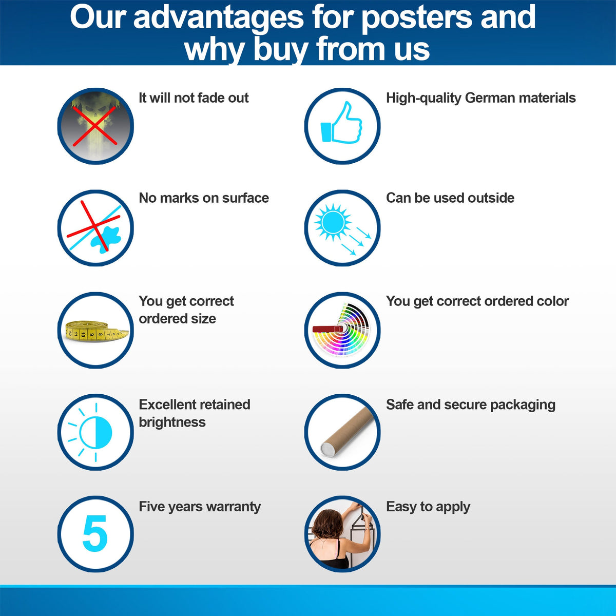 Paper quality, durability and protective packaging information for target sheets.