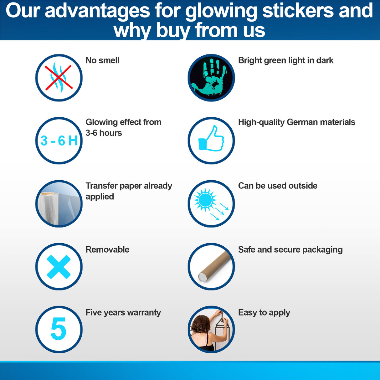 Product presentation view of Glow In Dark Big Cat Wall Sticker.