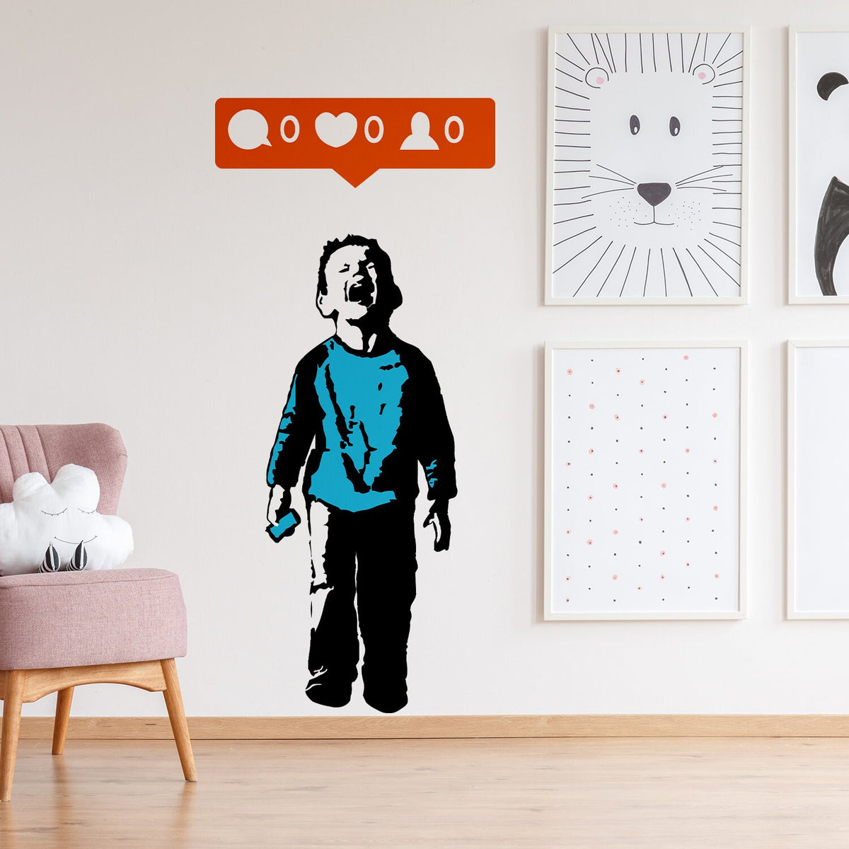 Alternate gallery view of Artist Crying Boy Wall Sticker.