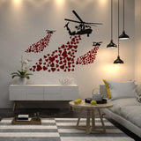 Additional product view of Artist Vinyl Wall Decal Helicopter with Hearts.