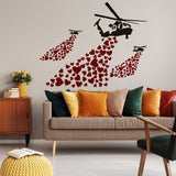 Additional product detail of Artist Vinyl Wall Decal Helicopter with Hearts.