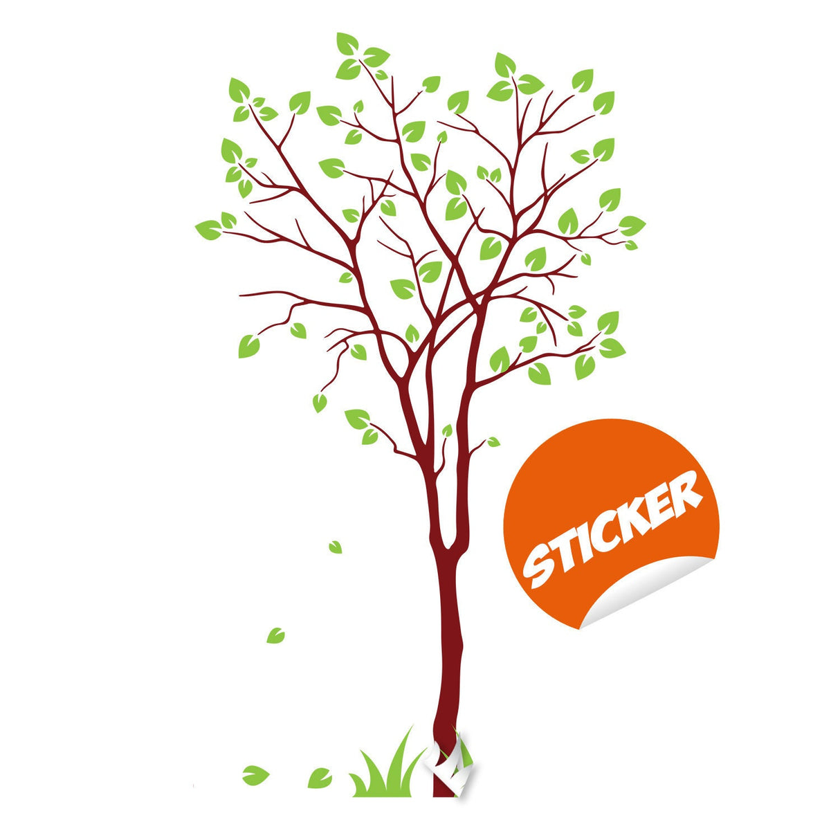 Tree Sticker Decal - Wall Birch Art Vinyl Nursery Stickers.