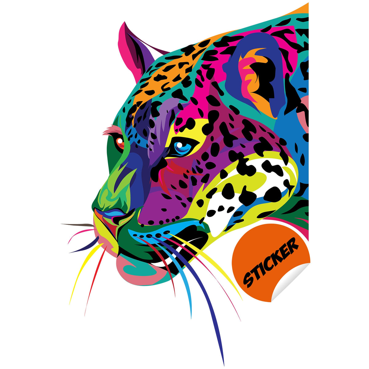 Wild Jaguar Wall Sticker - Cat Animal Art Vinyl Black Panther Decal.