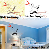 Custom Drawing Vectorize In Vinyl Sticker - Draw Portrait Design Art Made Photo In Illustration Decal.