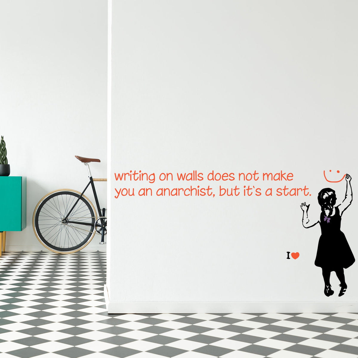 Alternate product view of Artist Girl Anarchist Wall Sticker.
