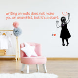 Alternate product presentation of Artist Girl Anarchist Wall Sticker.