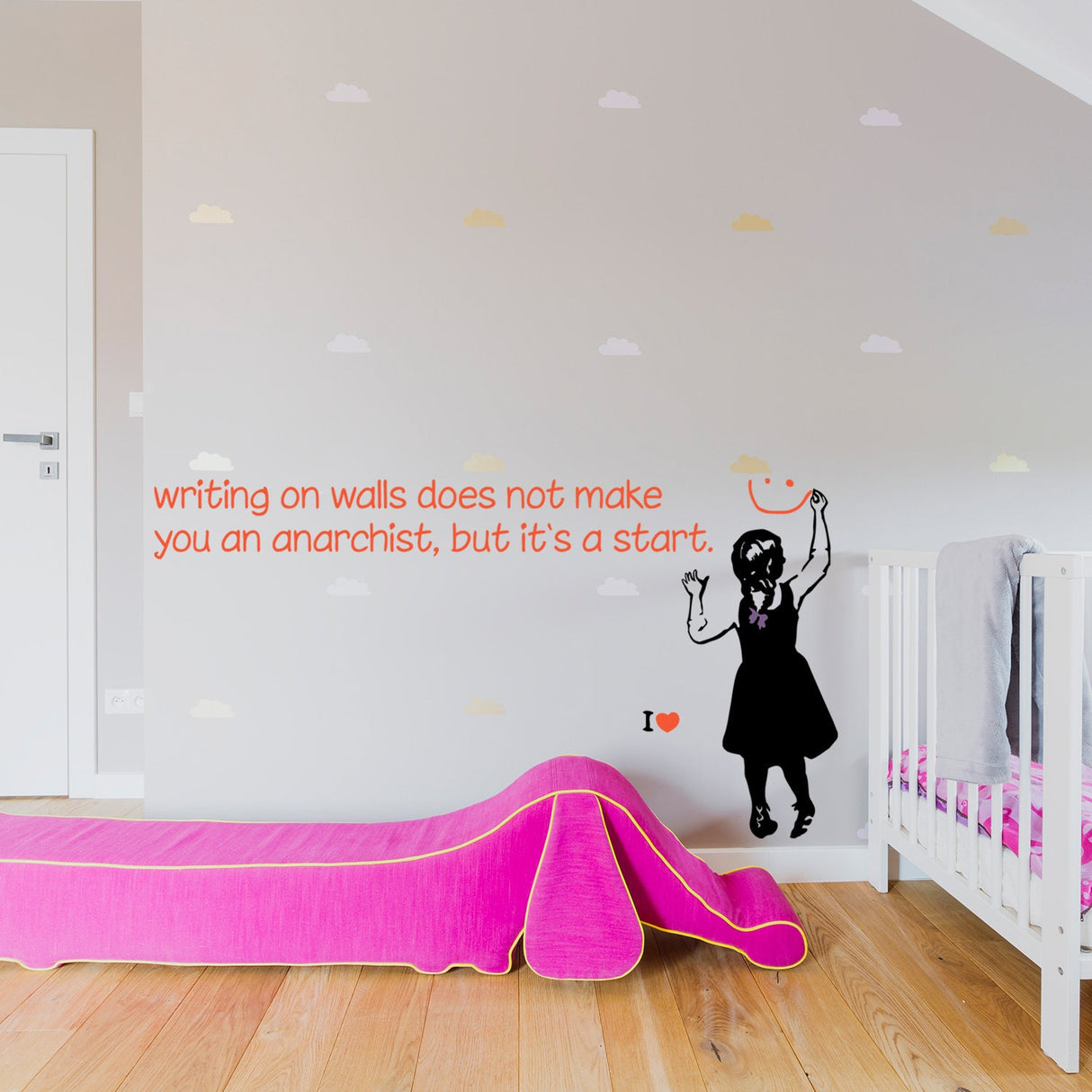 Product gallery view of Artist Girl Anarchist Wall Sticker.