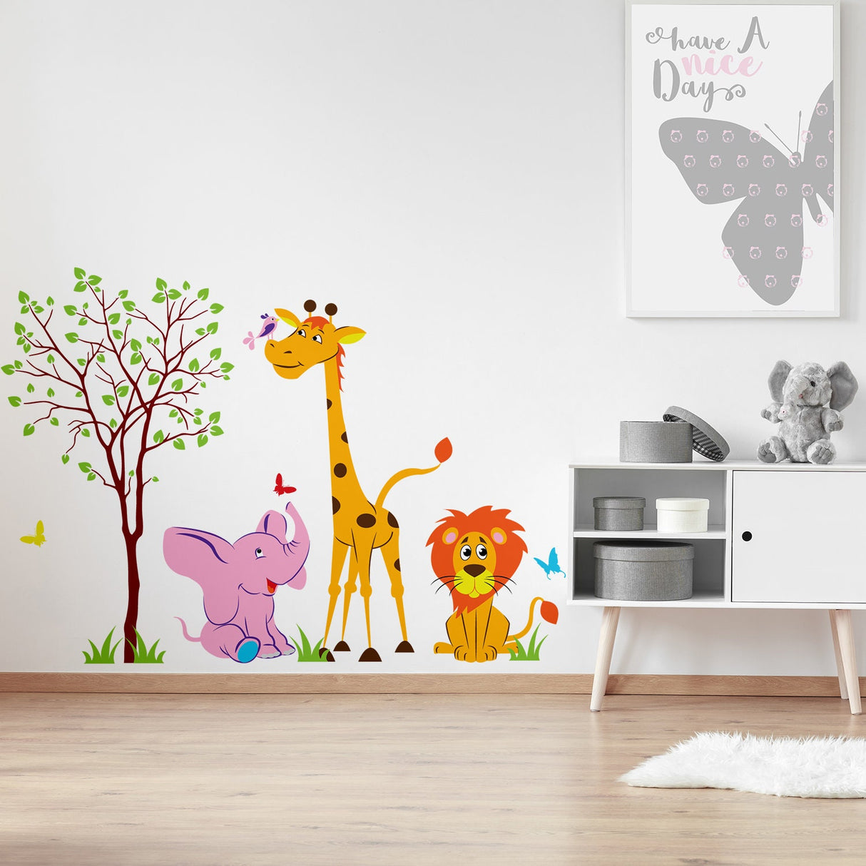Additional product detail of Nursery Animal Wall Decor Vinyl Sticker.