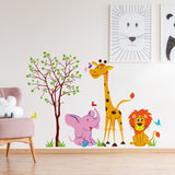 Nursery Animal Wall Decor Vinyl Sticker - Art Jungle Kid Baby Set Cute Decal