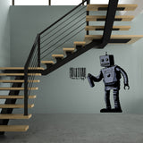 Product detail view of Robot Graffiti Wall Decal.