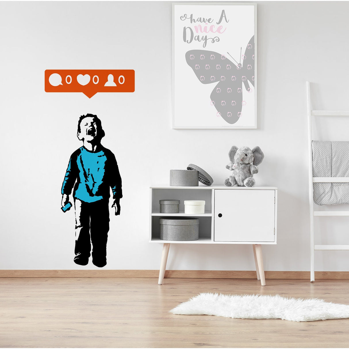 Additional product view of Artist Crying Boy Wall Sticker.