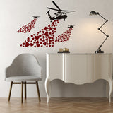 Alternate gallery view of Artist Vinyl Wall Decal Helicopter with Hearts.