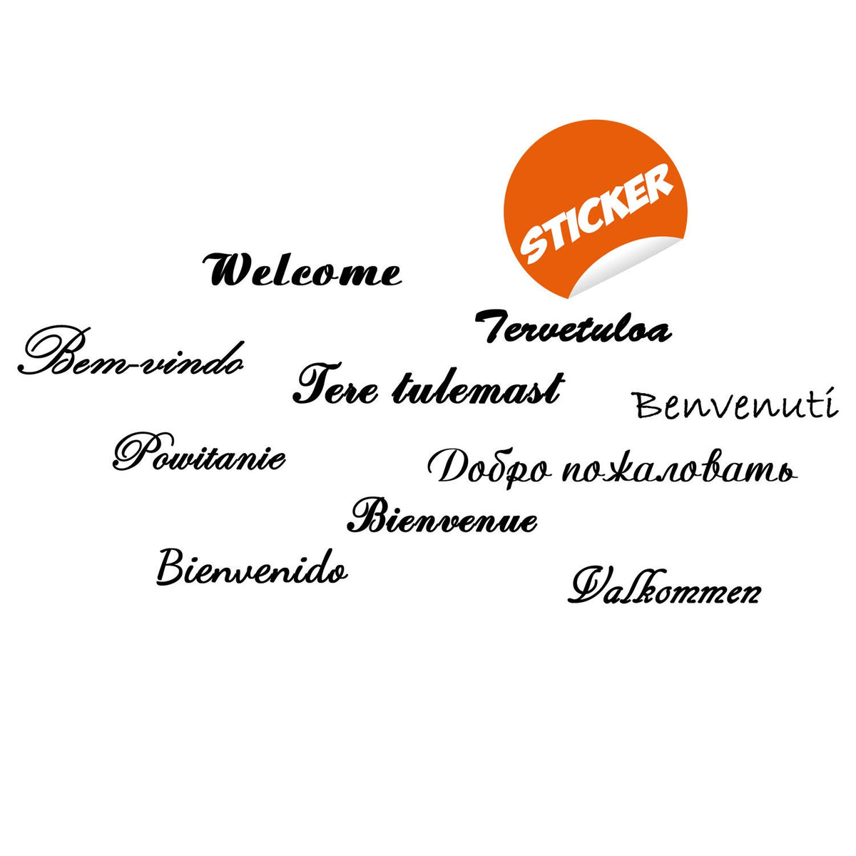 Welcome Vinyl Wall Stickers - Front Door Sign Sticker Decal.