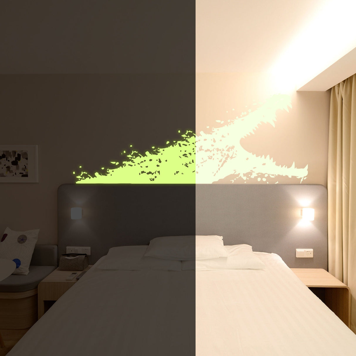 Additional product detail of Glow In Dark Aligator Wall Sticker.