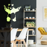 Additional product detail of Glow In Dark Artist Panda With Shooting Guns Wall Sticker.