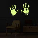 Additional product view of Glow In Dark Bloody Hands Scary Red Vinyl Sticker.